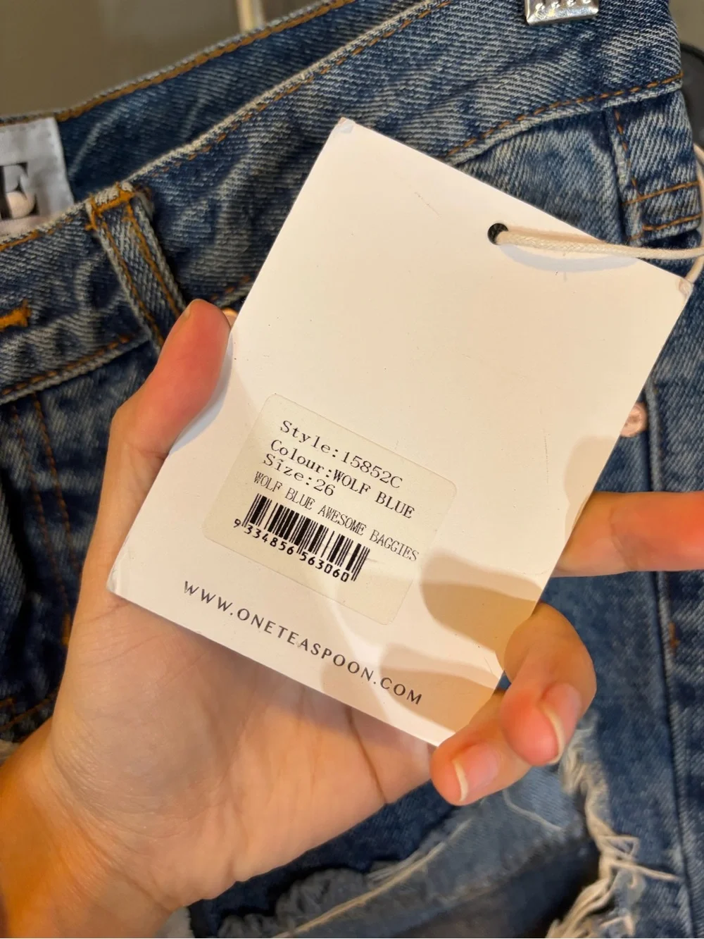 One Teaspoon Blue Distressed Boyfriend Jeans Awesome Baggies Wolf Blue - Picture 7 of 8